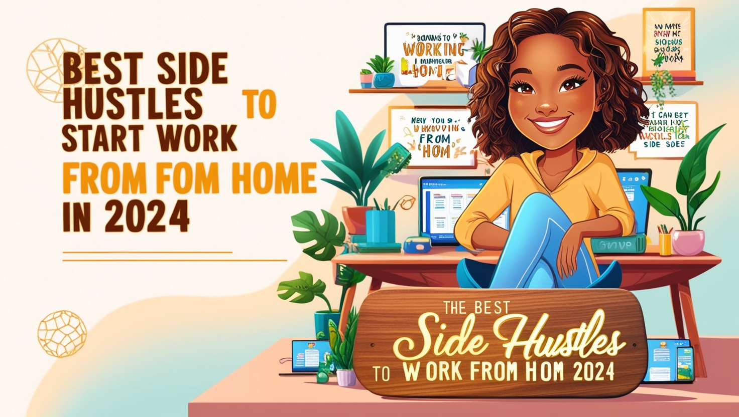 Person working from home with a laptop and coffee, exploring side hustle options for extra income